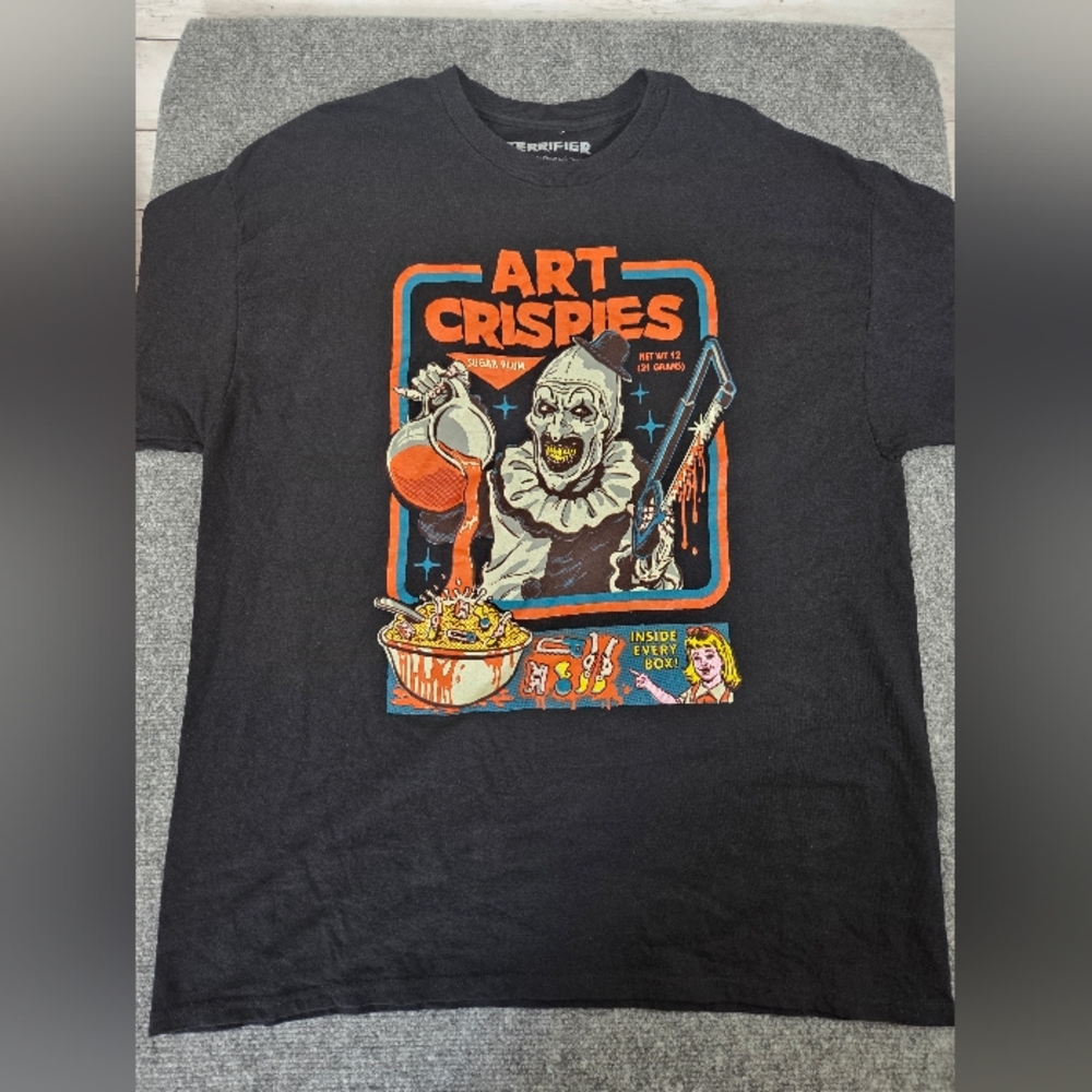 Terrifier Art Crispies Shirt XL Horror Graphic Tee Art The Clown Spencers